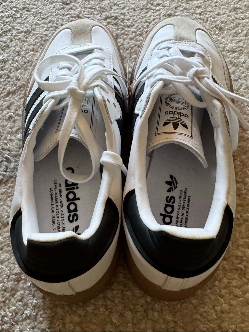 NEW adidas Samba Sneaker in White Core Black Gold Met - Picture 11 of 13